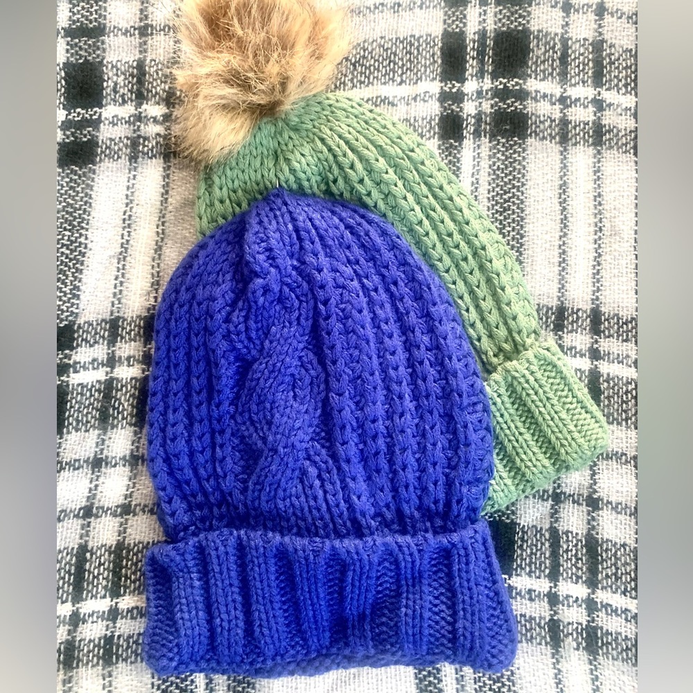 New Cable Knit Beanie Toboggan Winter Hat Pair